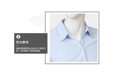 藍色小斜條棉質(zhì)女士長袖襯衫